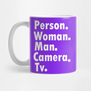person woman man camera Mug